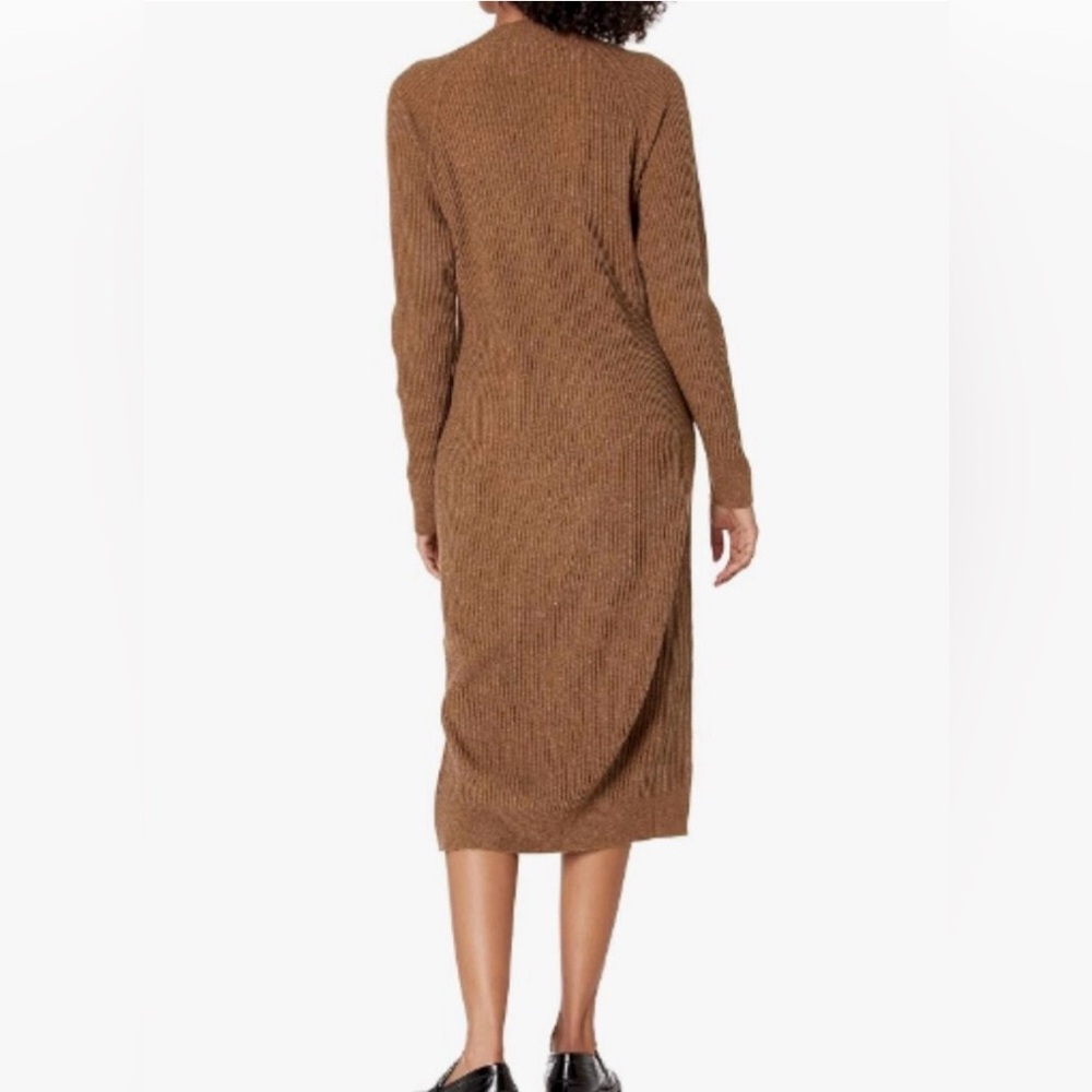 NWT - The Drop Women's Brown Ribbed Midi sweater dress - Picture 2 of 3